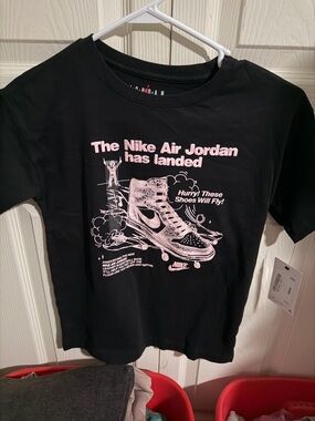 Nike Black Tee with Pink Air Jordan Graphic